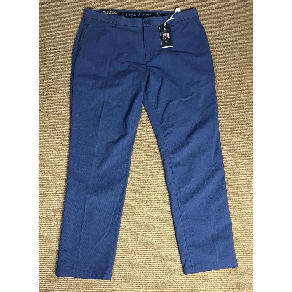 Vineyard Vines Mens 38x30 On The Go Pants Blue Performance Stretch Chino